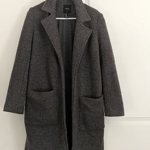 Forever 21 Long Gray Ribbed Coat